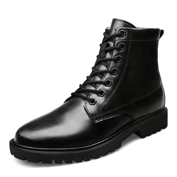 Merkmak/мужские ботильоны из натуральной кожи; теплые мужские уличные повседневные ботинки с металлическим дизайном; большие размеры 49, 50; осенне-зимняя мужская обувь