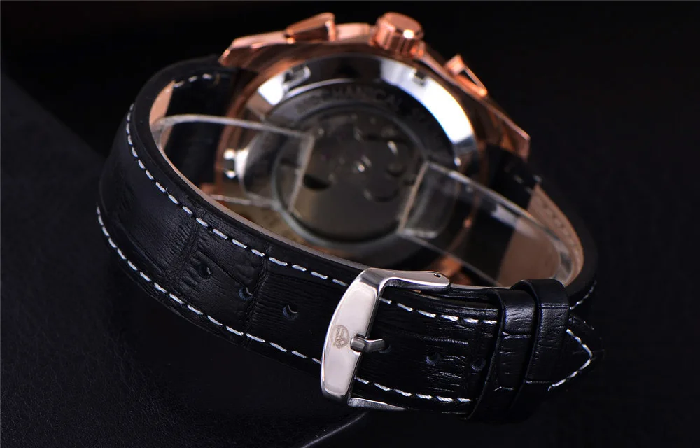 FORSINING 3D логотип для мужчин s золотые роскошные золотые наручные часы для мужчин военный Спорт Бизнес часы Скелет автоматические механические часы