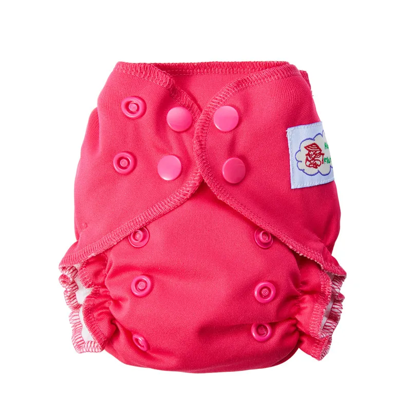 Happy Flute органический хлопок Новорожденные подгузники крошечные AIO ткань Подгузники двойные вставки водонепроницаемый PUL Fit 3-5 кг ребенок - Цвет: Rose