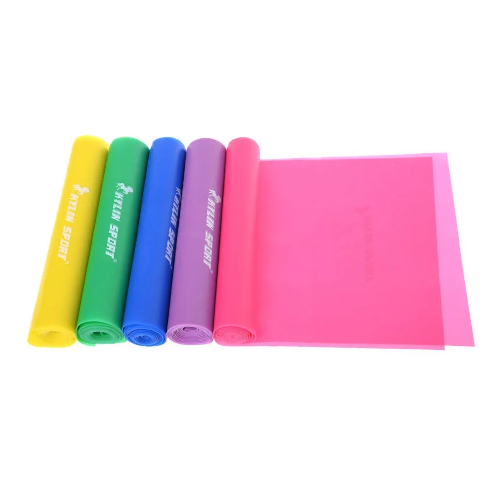 1.5m Yoga Pilates Stretch Resistance Band Exercise Fitness Band Training Purple Blue Green Yellow Pink free shipping 1.5m Yoga Pilates Stretch Resistance Band Exercise Fitness Band Training Purple Blue Green Yellow Pink free shipping