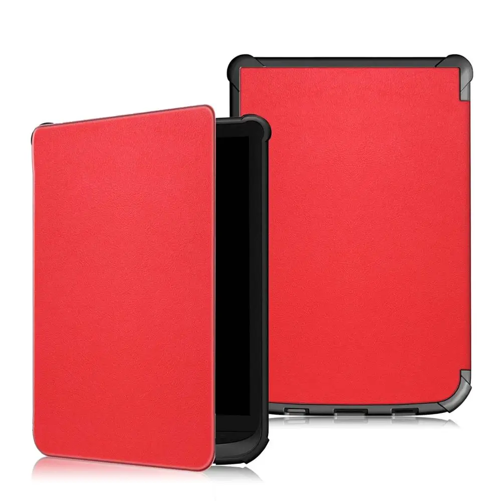 Тонкий Магнитный чехол для Pocketbook 616 627 632 чехол для PocketBook Touch Lux 4 Basic Lux 2 Touch HD 3 Чехол - Цвет: PKB627-TPU-Red