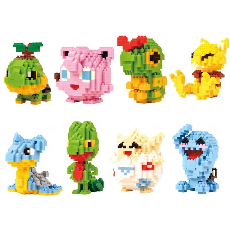 

Game cartoon image POKE Micro diamond build block Wobbuffet Turtwig Jigglypuff Caterpie Abra Lapras Treecko Togepi nanoblock toy