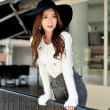 knitted cardigan coat female dabuwawa 2016 autumn and winter new slim manual diamond white sweater cardigans women