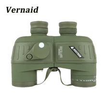 10x50 Водонепроницаемый бинокль телескоп HD Профессиональный Военный бинокль с цифровым компасом ночного видения Охота