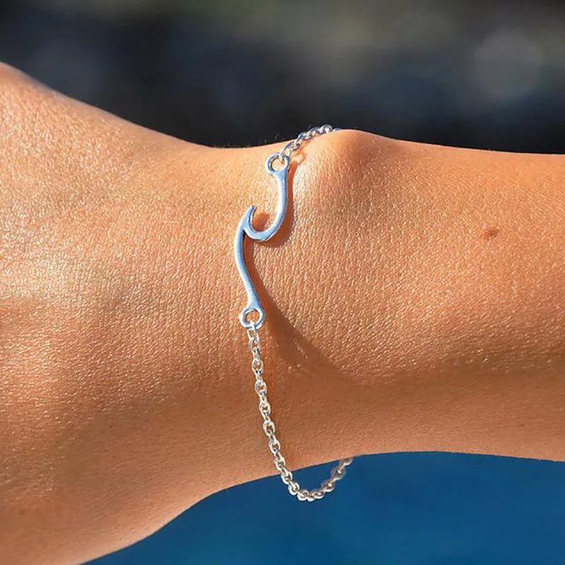 

Korean Beach Wave Bracelet Boho Beach Gold Silver Surf Bracelets For Women Wave Charms Bracelets & Bangles pulseras mujer