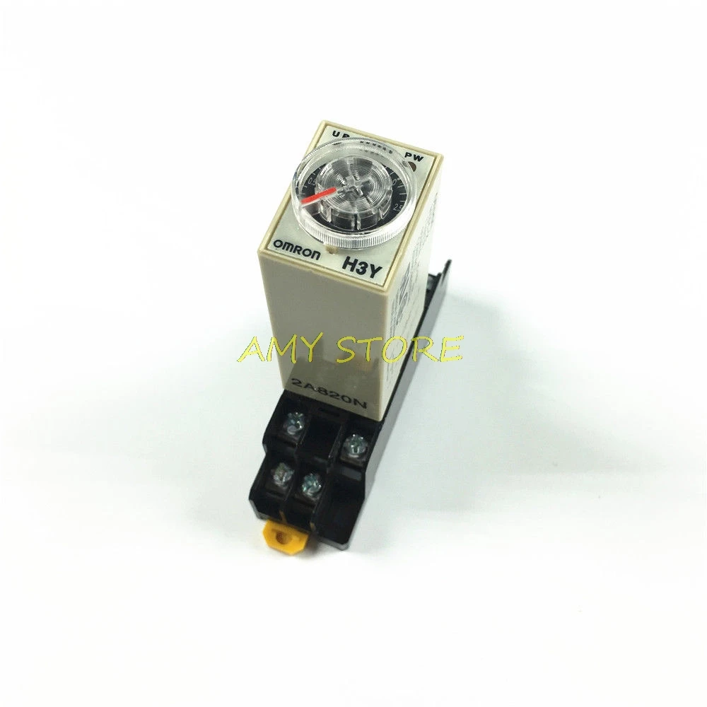 

H3Y-2 AC220V Power ON Delay Timer Time Relay 0-3 SEC 0-3S with PYF083A Socket Base