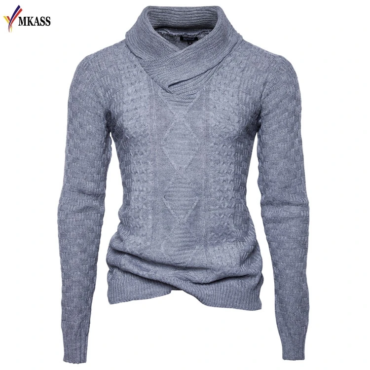 Best Price 2017 Mens Winter Thick Warm 100% Cotton Sweater Men Turtleneck Brand Mens Sweaters Slim Fit Pullover Men Knitwear Double collar