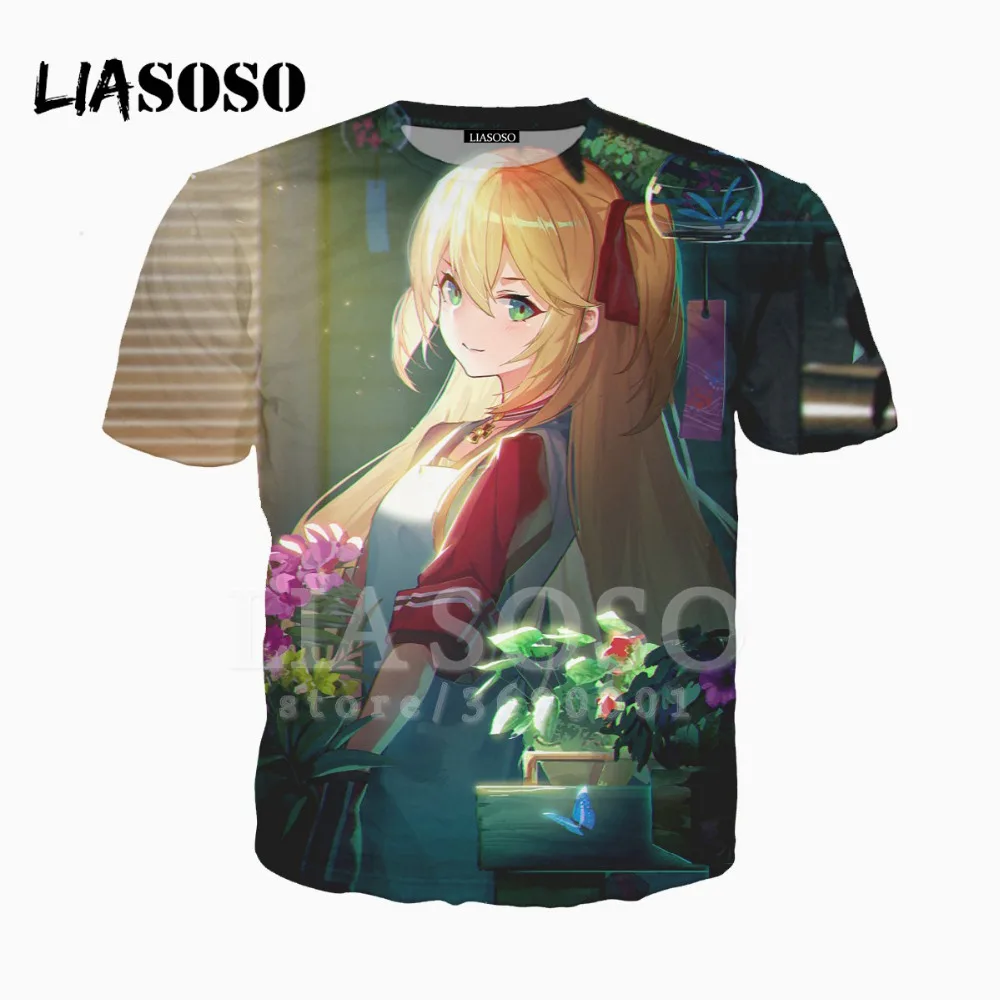 LIASOSO 3D унисекс с принтом аниме милые девушки Azur Lane футболка с круглым вырезом в стиле Харадзюку хип-хоп Hispter Повседневное Топы A499