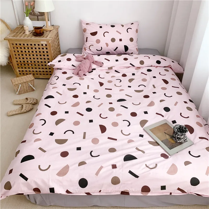 Multi color bedding Queen Twin size Duvet Cover 100%Cotton Bedding Set for Kids Youth Ultra soft bedsheets linen fitted sheet