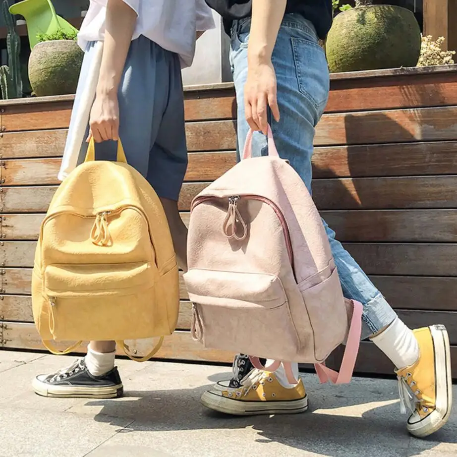 

School Backpacks Style 2018 Fashion New Women Backpack High quality Soft Leather Backpack Teenage Girl Big Travel Books Rucksack