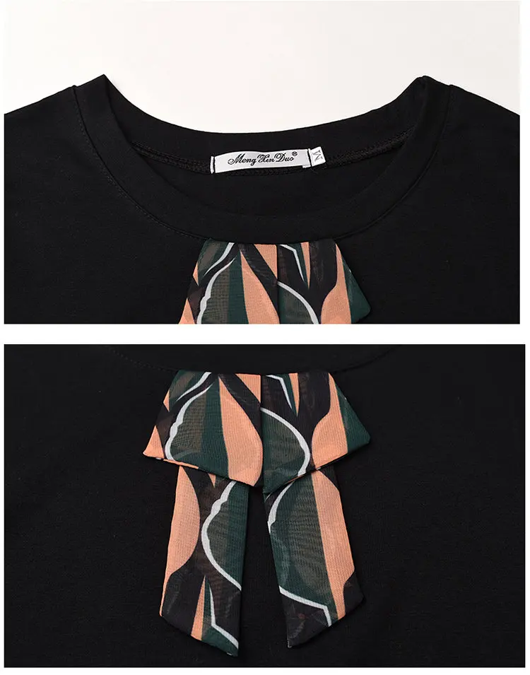 2019 Fall Patchwork Blouse Women Tops Plus Size Print Shirts Femme Tops Casual Ladies Shirts Bow Long Sleeve Blusas Mujer (13)