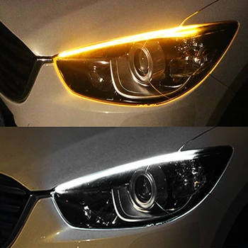 

2PCS DRL Flexible LED Daytime Running Lights For Bmw E46 E60 E39 E36 Car Headlight Flowing Turn Signal Bar Brake Strip Light