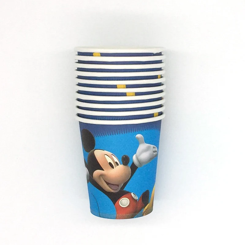 

10PCS mickey mouse theme Paper Cups Drink Glass for boy's Happy Birthday Party decorations supplies 7.5*5.2*8.5cm