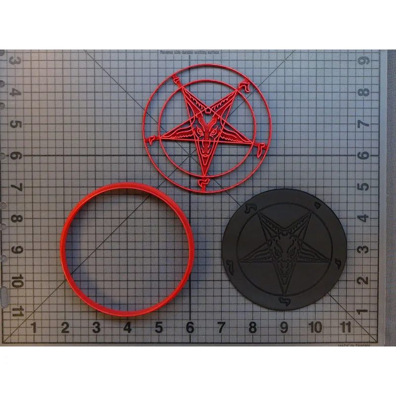 

Custom Made 3D Printed Baphomet Cookie Cutter Design Fondant Cupcake Mould Pentagram Biscuit Cutters Molds Cake Stamp