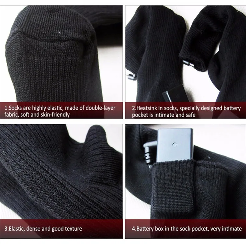Heated Socks Warm Foot Temperature Controllable Heated Thermal Socks for Hunting Ice Fishing Boot skiing Sports Socks #3d06 (4)