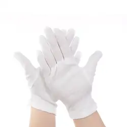 REBUNE 12 пар/белые рабочие перчатки 100% хлопок церемониальные перчатки для мужчин и женщин обслуживание/официанты/водители/ювелирные перчатки