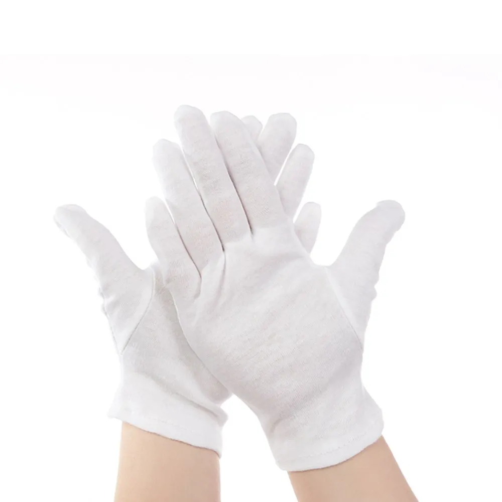 

REBUNE 12 pairs/ White Work gloves 100% Cotton Ceremonial gloves for male female Serving / Waiters/drivers/Jewelry Gloves RE8001