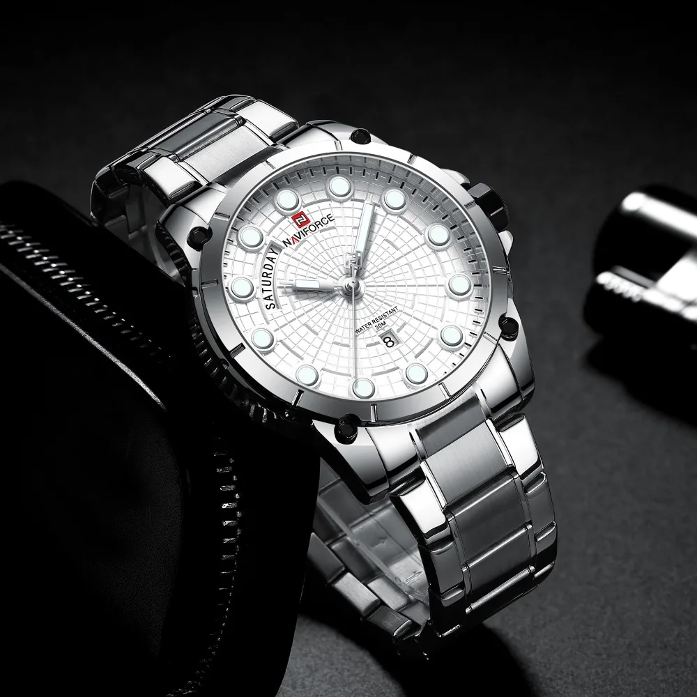 NAVIFORCE Watch Men Luxury Top Brand Stainless Steel Men's Wrist Watches Sport Watches for Man Quartz Wrist Watch Men Waterproof (16)
