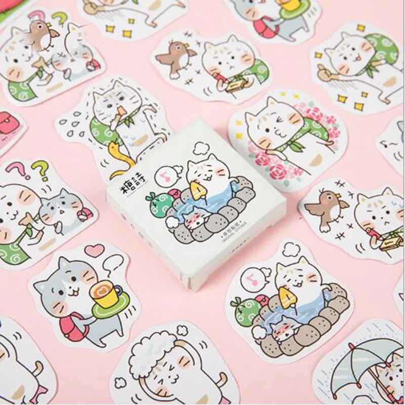 45 шт./кор. Kawaii Мультяшные кошки туристические наклейки DIY письмо дневник