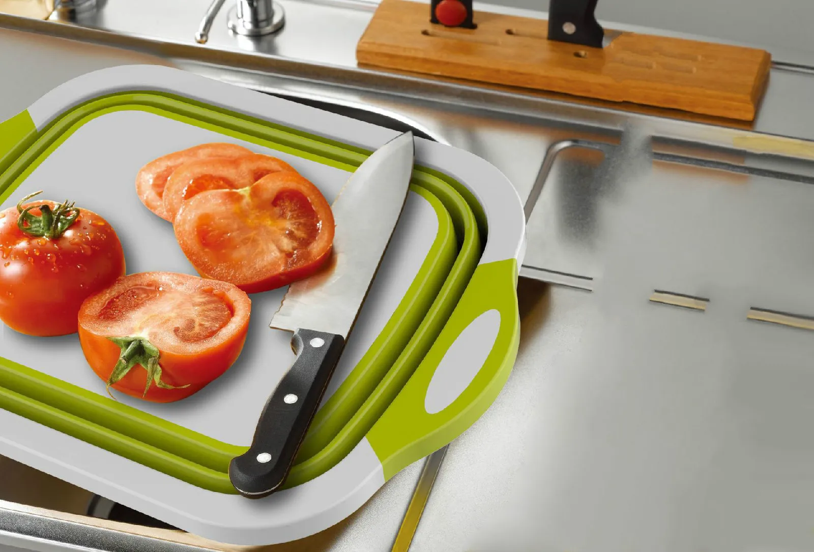 

Multifunctional Folding Wash Dishes Vegetables Board Cut Three In One Chopping Board Vegetable Kitchen Tool Set
