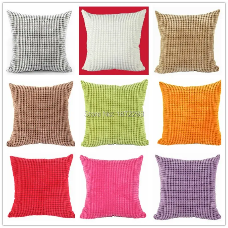 

Free Shipping 40/50/60/65/70cm 2.5 Wales Nylon/ Polyester Corduroy Like Corn Kernels fabrics Cushion Covers HT-NPCDC-01