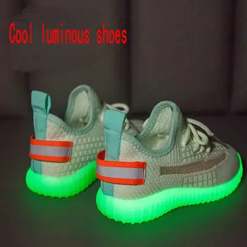 

2019 Newest Kids Running Shoes for Boys Girls Children Luminous Baby Sneakers mesh sport Boy Girl Shoes Sport Shoes Size 26-36