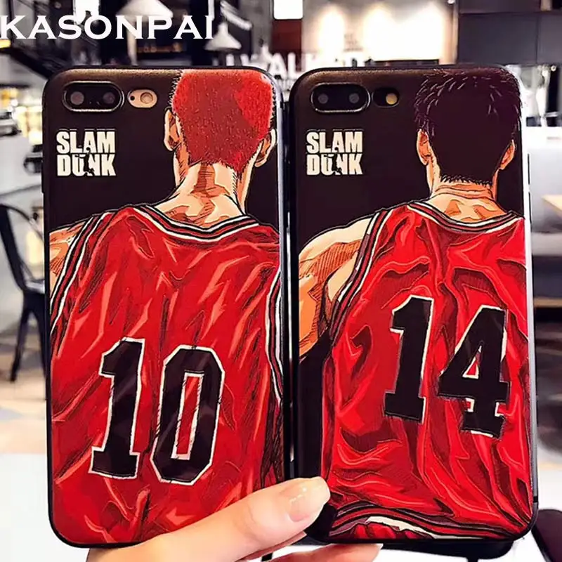 

KASONPAI Slam Dunk 3D Relief Phone Case For iphone 7 7Plus Japan Anime Silicon Soft Case for iphone 6 6s 6plus 6splus phone Case