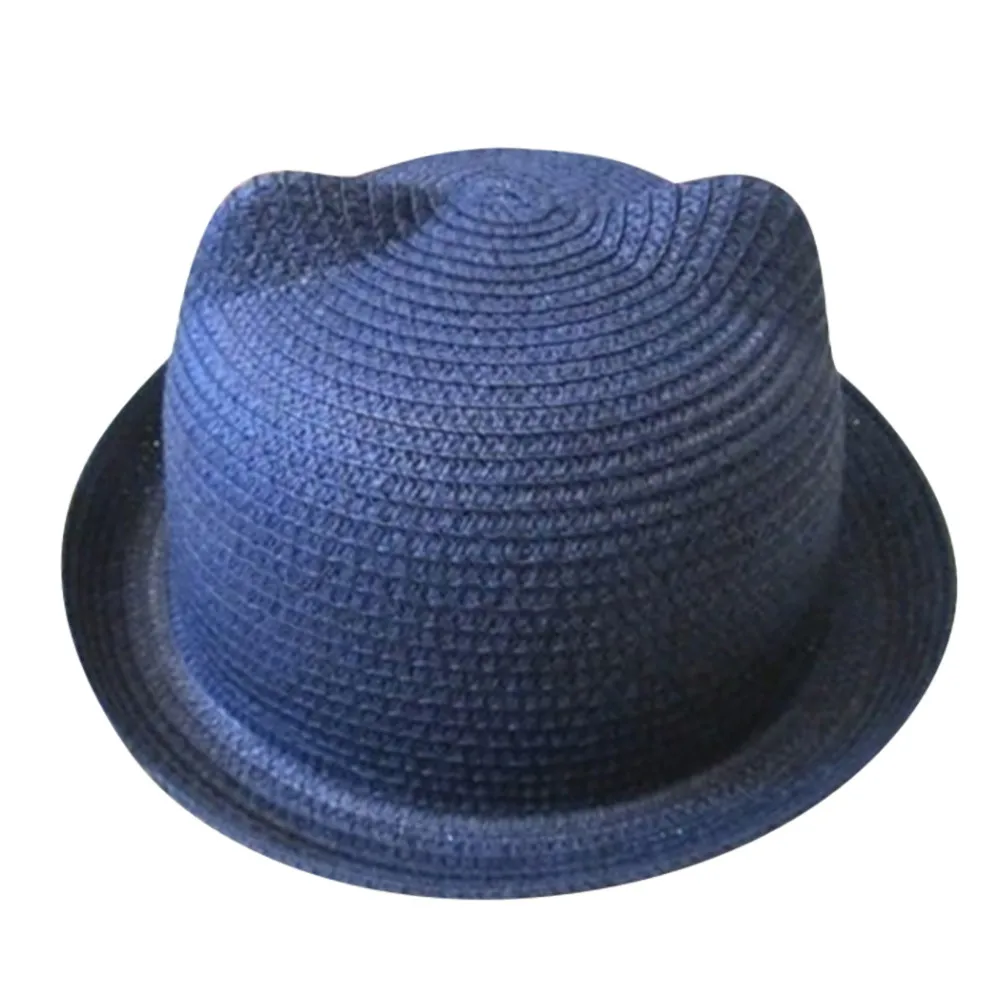 Модная популярная Летняя шляпка шапочка, детская дышащая соломенная шляпа, однотонные шляпы для девочек, кепки, летние топы унисекс