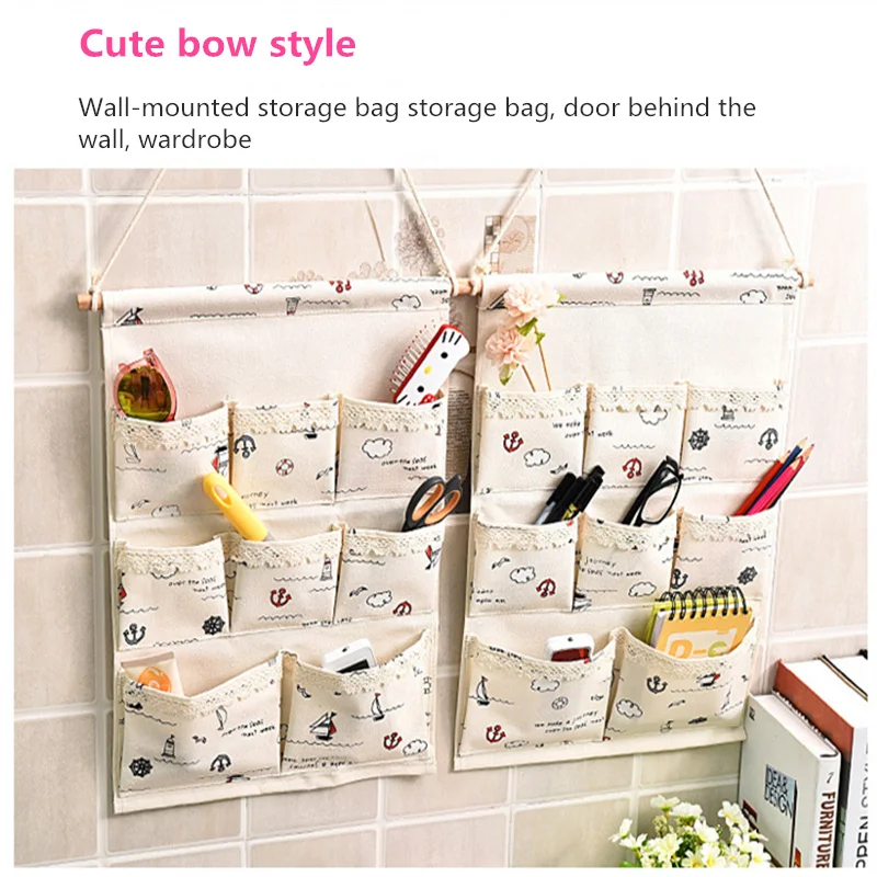 6/7/8 الحزم لعب صندوق تخزين شنقا جدار الحقيبة الحمام التجميل Organizador القطن حقيبة التخزين نوم ماكياج لعب المنظم