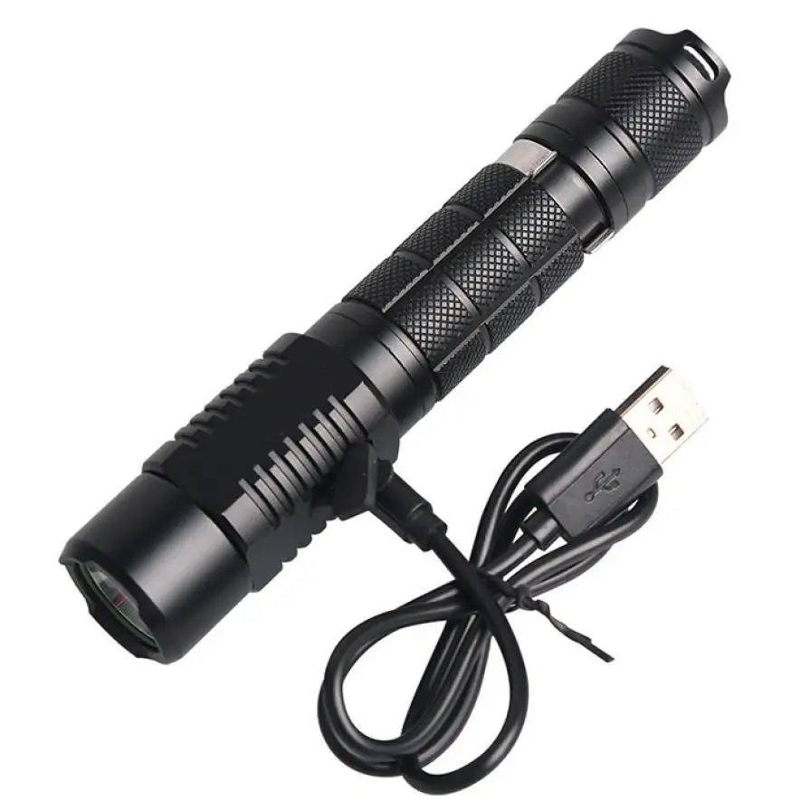 

Ultra Bright LED Handheld Flashlight USB Charger 1100lm Light with 18650 rechargeable Li-ion battery for Outdoor Camping PJ4