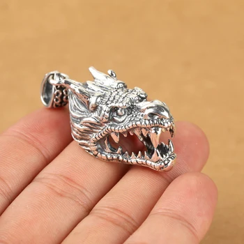 

925 Sterling Silver men's punk dragon pendant charm jewelry (without chain) S2910