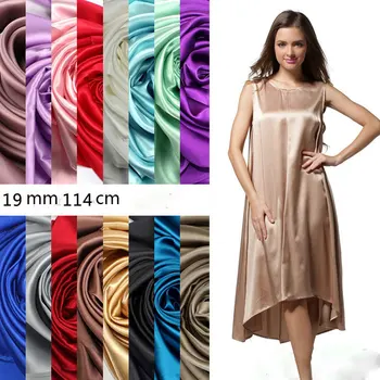 

100% silk 19 mm rice solid color silk enamel satin silk fabric sleeping clothes bed linen plain fabric