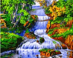 MaHuaf-W593 river trees Framed DIY Painting By Numbers Kits Modern Wall Art Picture Handpainted For Home Decor 40x50 