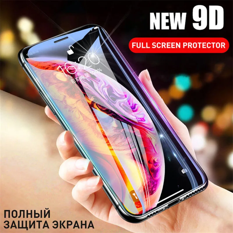 USLION 9D полное покрытие из закаленного стекла для iPhone 11 XR XS Max X Xs 8 7 6 6S Plus 11 Pro Max Защитная пленка для экрана защитное стекло