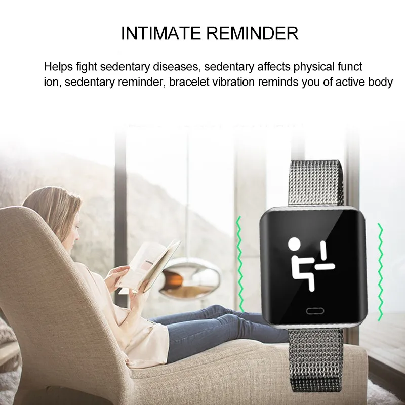 Bluetooth Wrist Smart Wristbands Водонепроницаемый Smartwatch Кровяное давление Шагомер Fitness Tracker