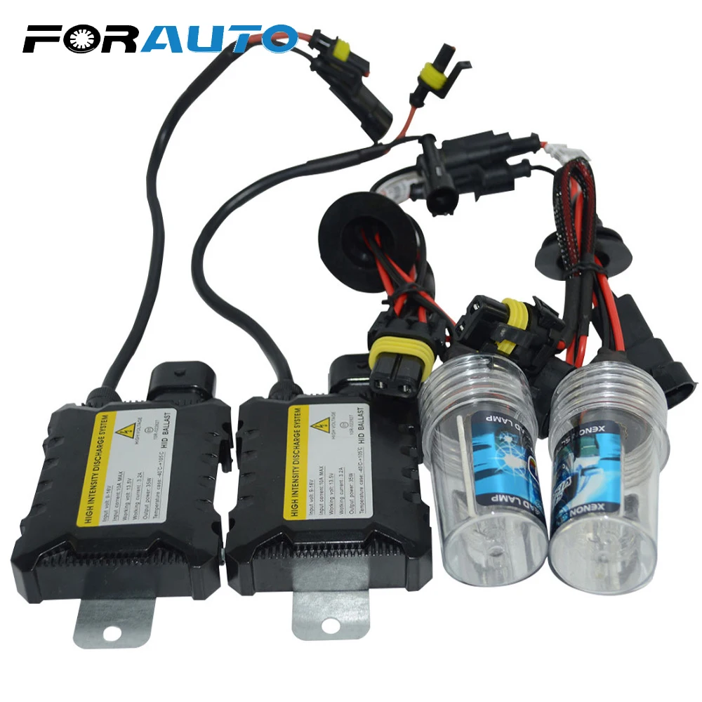 

FORAUTO Car Headlight 35W H1 H4-3 H7 H11 D1S D2S D2R Head Lamp High Low Beam Car-styling Xenon HID Conversion Kit Silm Ballast