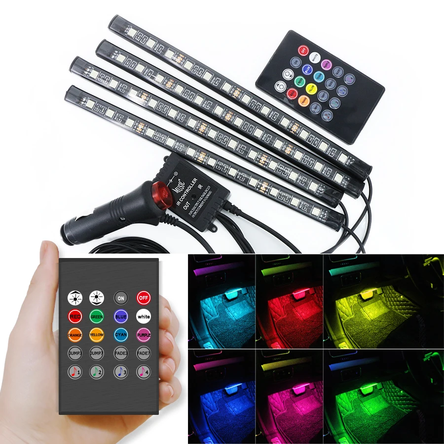 Светодиодная RGB ленсветильник для внутреннего освещения 12SMD 9 светодиодов 12 В 4