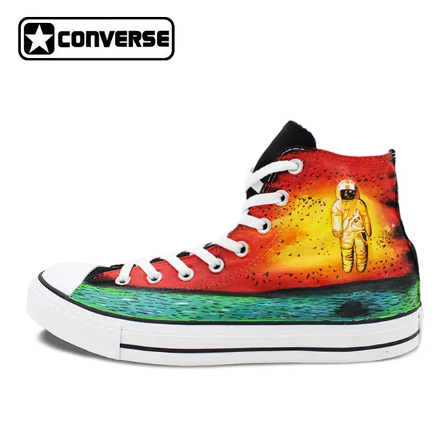 Converse Hi orange custom personalizzate Nuove Converse Hi orange custom personalizzate Nuove