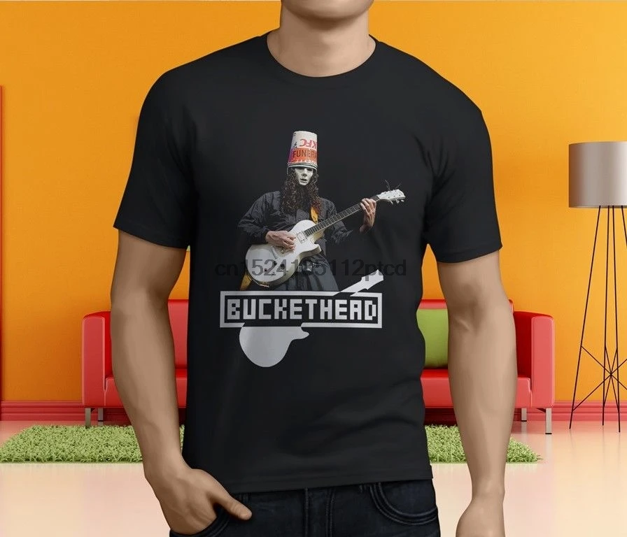 New Popular BUCKETHEAD American Guitarist Mens Black T Shirt Size S 3XL