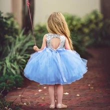 Летние платья для малышей для девочек вечерние платье пачка Блестки детей платье на день рождения маленькой принцессы праздничная одежда Одежда для девочек