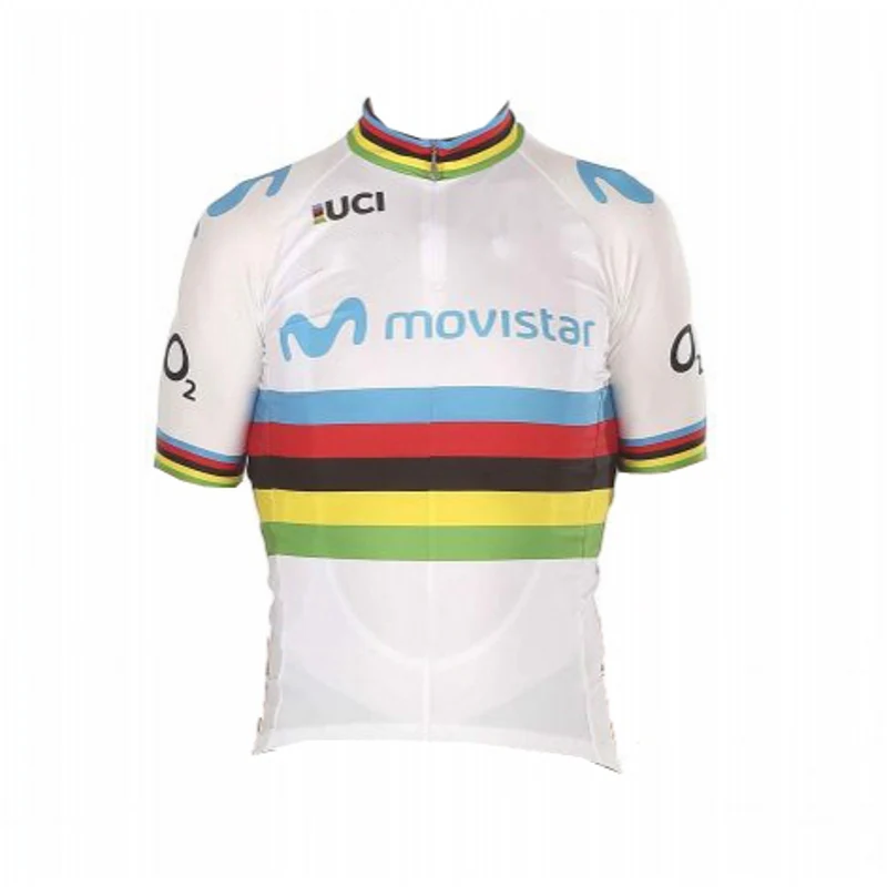 Чемпион мира белая радуга честь Алехандро Вальверде Велоспорт Джерси быстросохнущая гоночный велосипед ткань Ropa Ciclismo Майо только - Цвет: 19 jersey