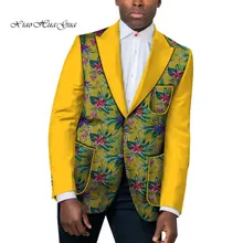 Африканский Для мужчин одежда Smart Повседневная мужской костюм куртки костюмы для торжественных случаев Топы; пальто Бизнес Дашики кружевное нарядное блейзер для свадьбы WYN526