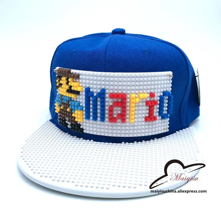 Мода Супер Марио мозаика настроить Snapback DIY Marie brick полями на заказ для шляпы хип-хоп Snapback шляпа бейсбольная Кепка - Цвет: 11