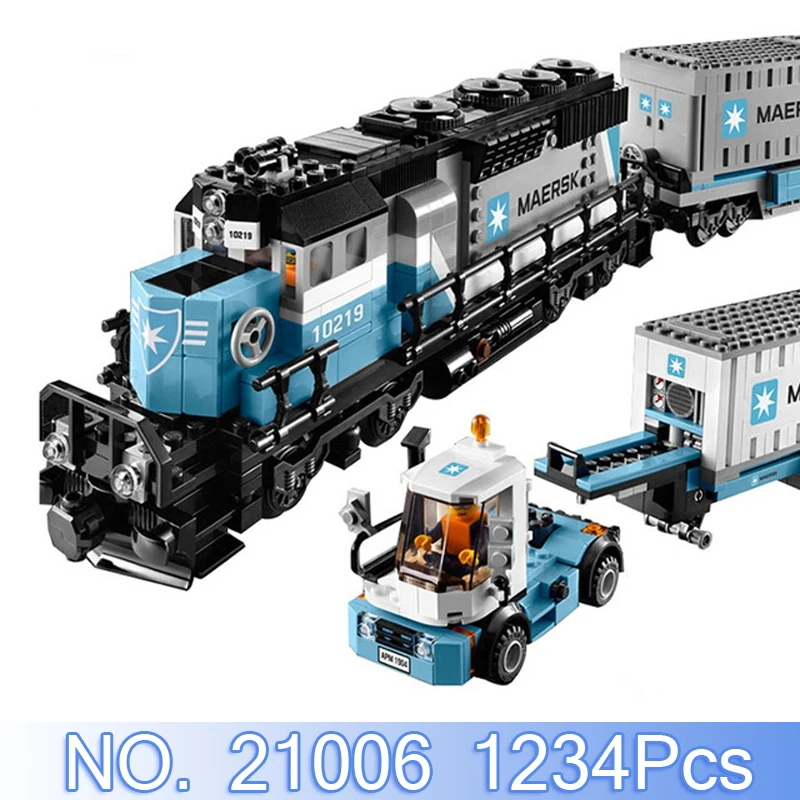 

Lepin 21006 Technic Figures 1234Pcs Maersk Train Building Blocks Bricks Compatible 10219 Sets Toys Model Kits Educational Gift