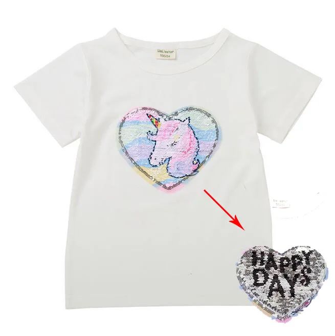 Г. Новые футболки для девочек, меняющие цвет, волшебное обесцвечивание, Микки и Минни футболка с пайетками футболка для девочек, подарок на день рождения - Цвет: 10