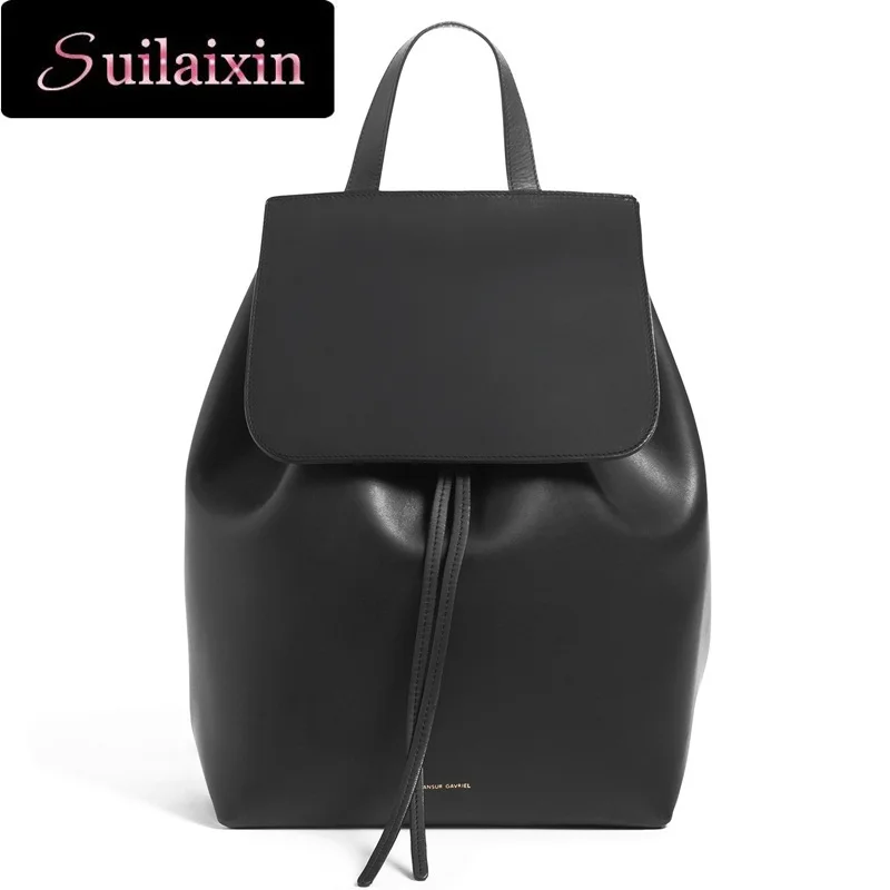

Mansur Gavriel Backpacks For Women Designer Vintage Preppy Style Leather Backpack Drawstring Schoolbag For Teenage Travel bags