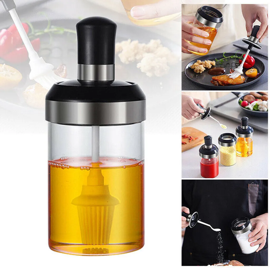 

Convenience Plastic Salt Pepper Seasoning Spoon brush honey rod Jar Can Barbecue Condiment Jar Bottles Cruet Container#15