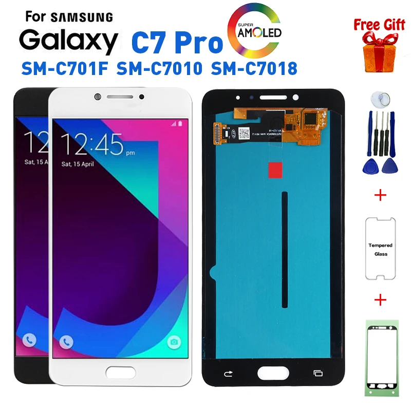 ЖК-экран для samsung C7 PRO C7010 C701F C7018, Замена для samsung Galaxy C7 Pro C7010 C701F, ЖК-экран