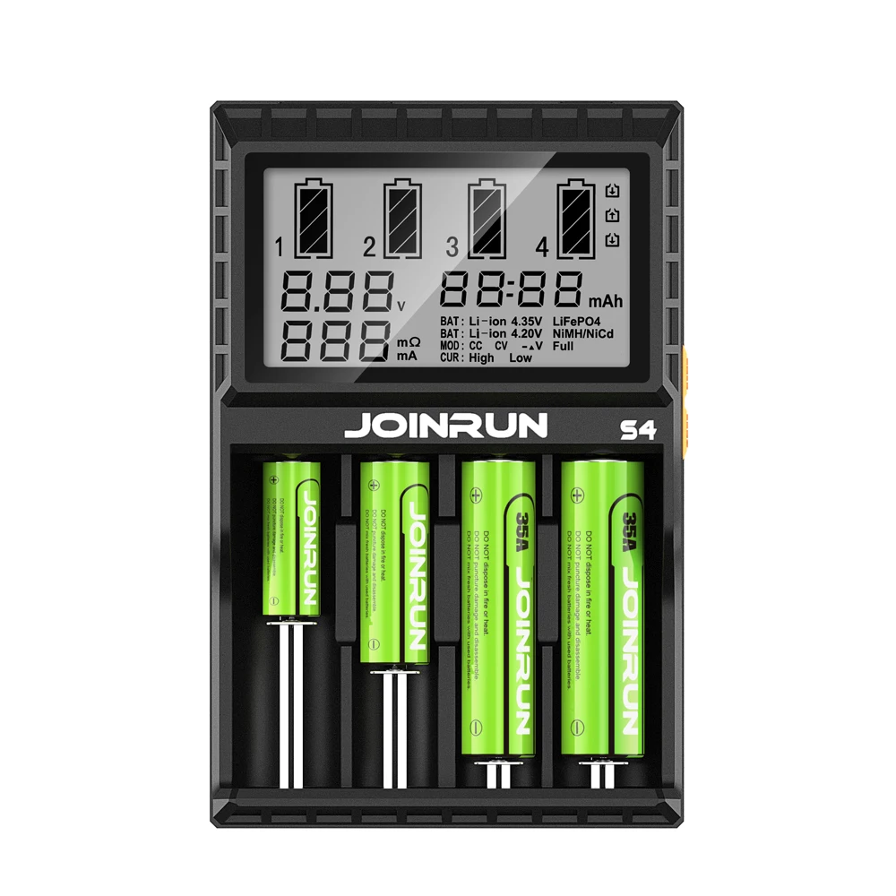 JOINRUN S4 умное зарядное устройство для аккумуляторов li ion ЖК экран интеллектуальное