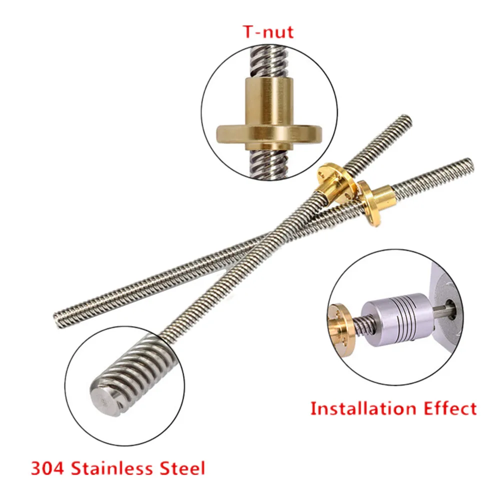 Lead Screw 300mm 350mm 400mm 3D Printers Parts 8mm Trapezoidal Screws